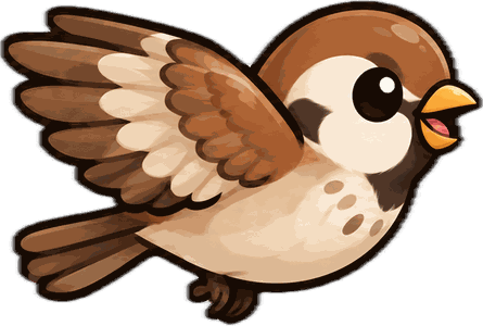 A sparrow flying over the garden